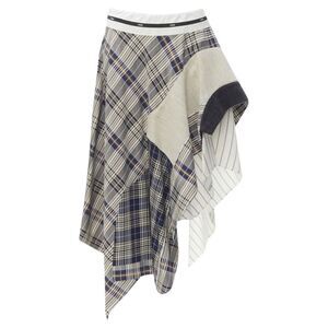 Monse mixed plaid patchwork asymmetric skirt